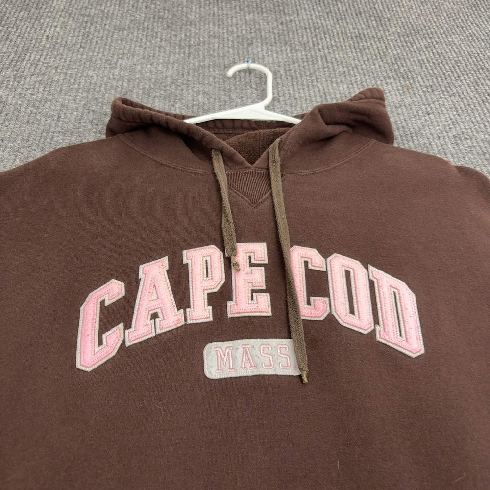 Cape Cod Mass Embroidered Cuffy's Hoodie Mens XL Brown Cotton Polyester Gorpcore